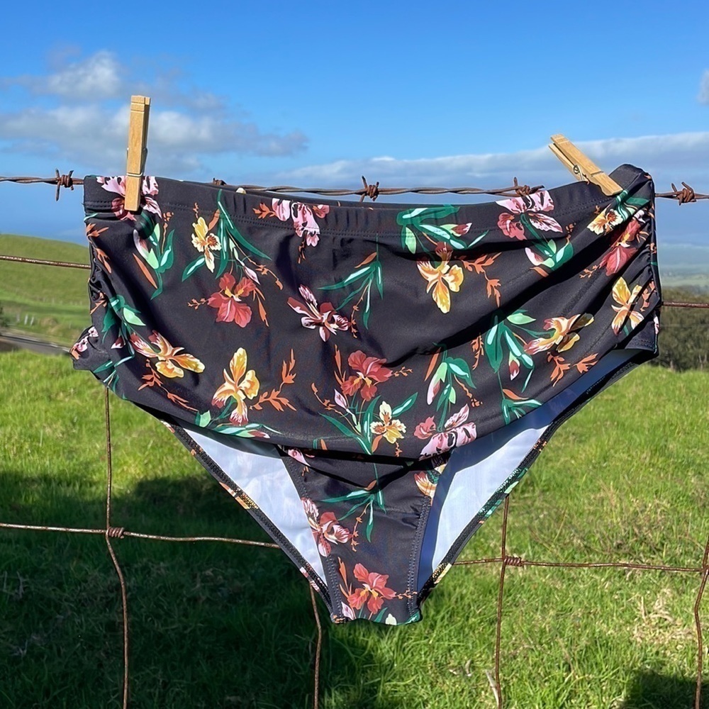 ESPRLIA Black Floral Bikini bottoms 3x - Picture 1 of 5